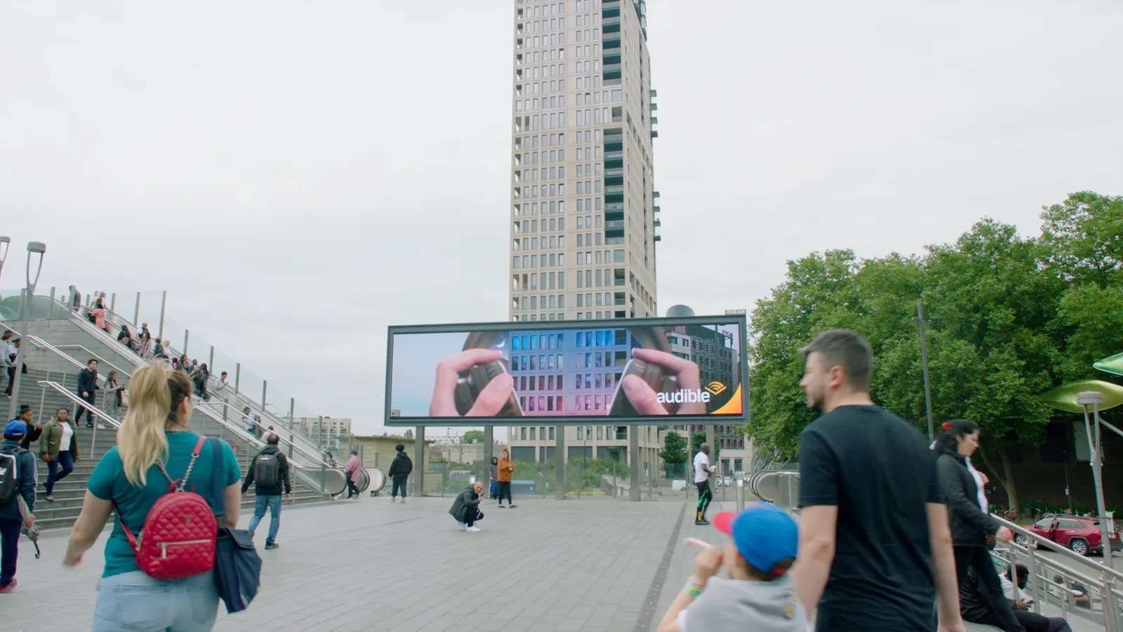 Audible AR OOH activation in London at Meridian Steps