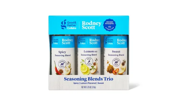 A package of three seasoning blends.