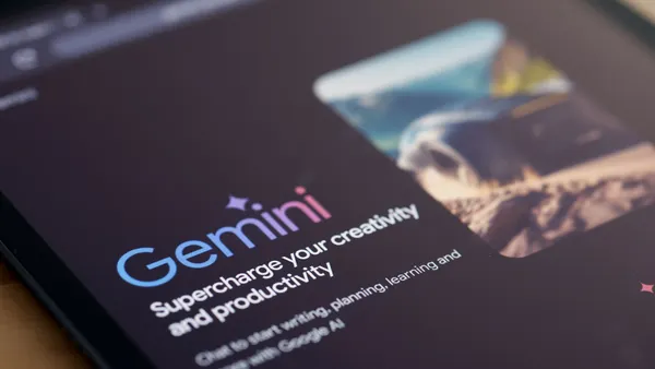 Google's Gemini AI interface is displayed on a digital tablet screen