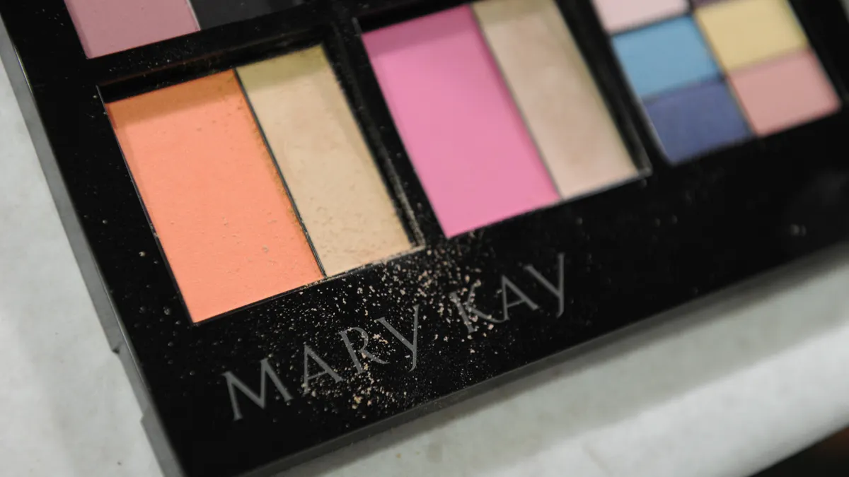 Brightly colored makeup