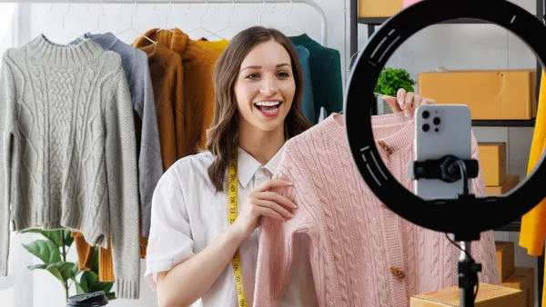 A person goes live on TikTok for QVC Group