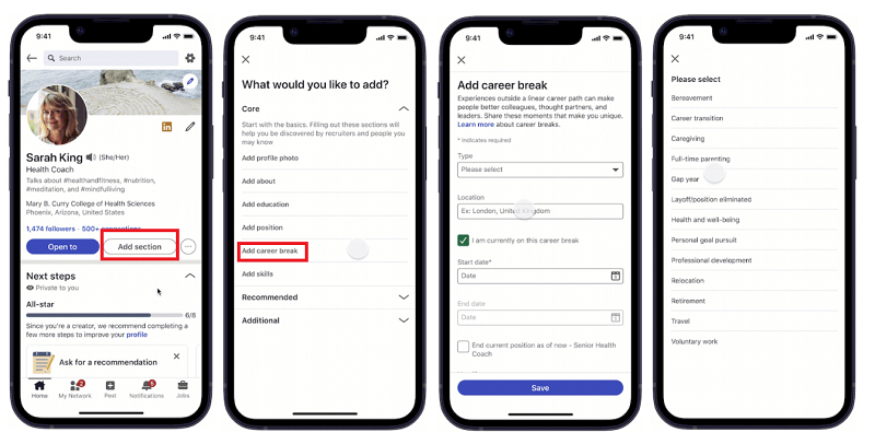 LinkedIn Career Break