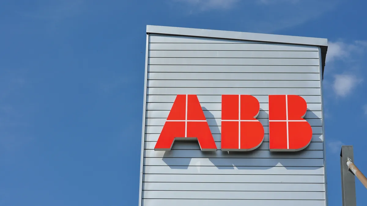 A facade of an ABB building in Zürich-Oerlikon (Zürich-Nord, Switzerland)