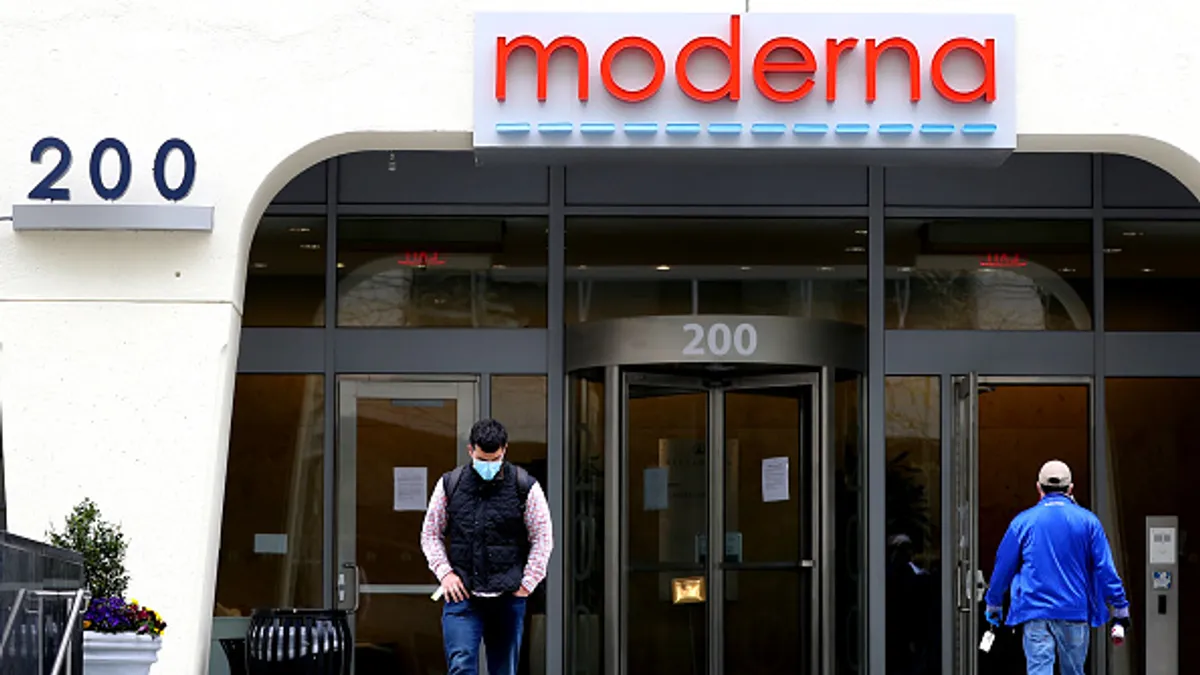 A view of Moderna headquarters on May 08, 2020 in Cambridge, Massachusetts.