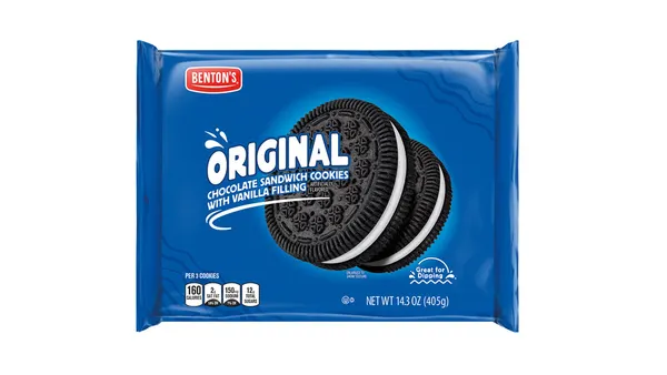 Packaging for Benton's Original chocolate sandwich cookies