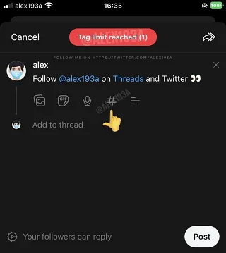 Threads hashtags