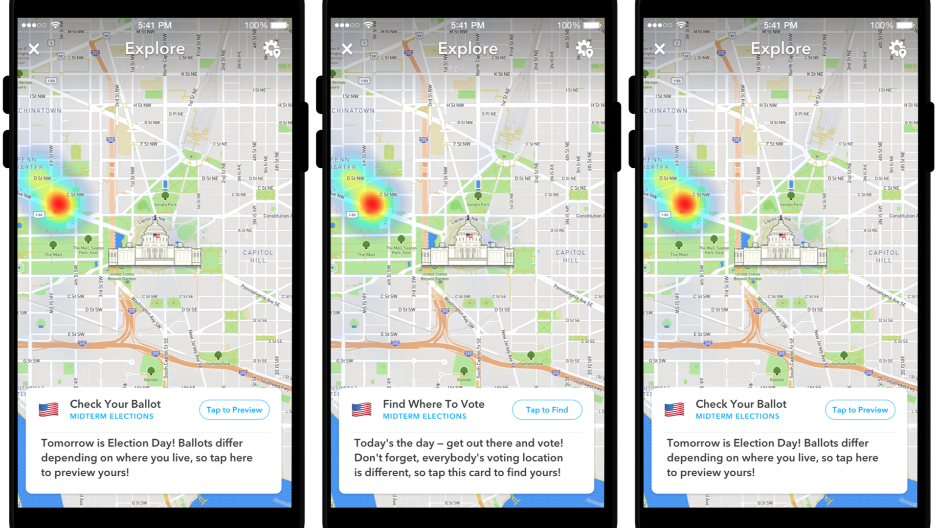 Polling locations in Snap map