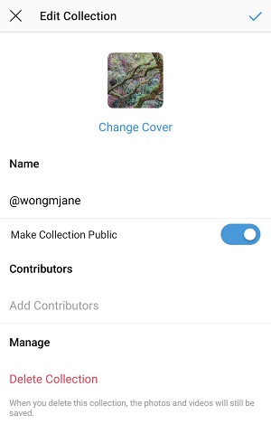Instagram public collections screenshot