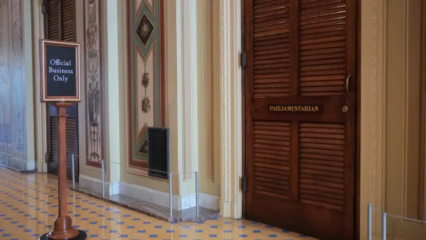 The doors to the Senate Parliamentarian's office are seen in the U.S. Capitol on June 23, 2025 in Washington, DC.