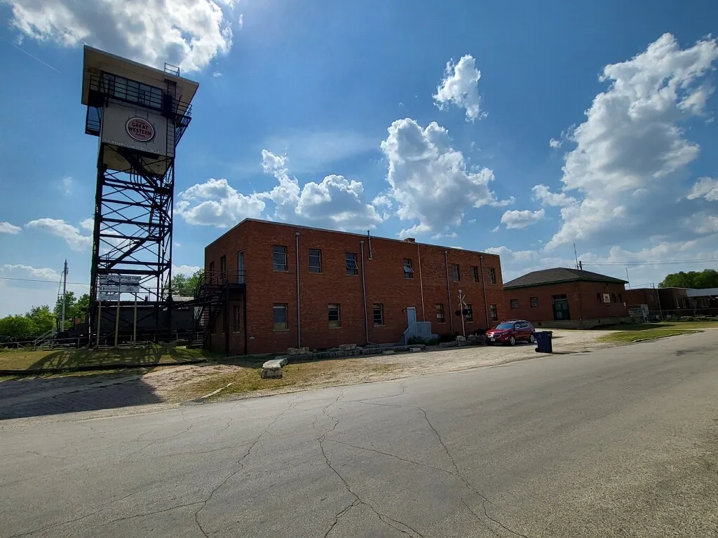 Railroad tower and building