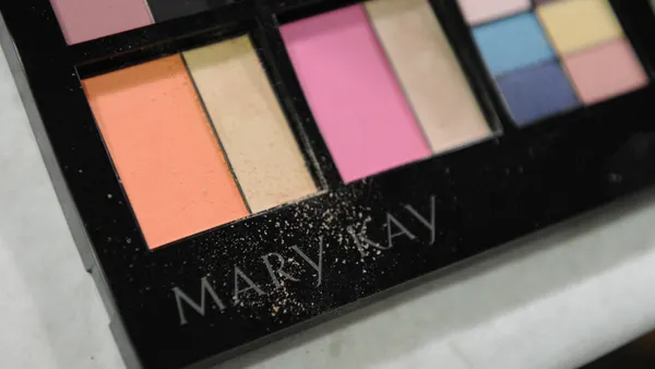 Brightly colored makeup