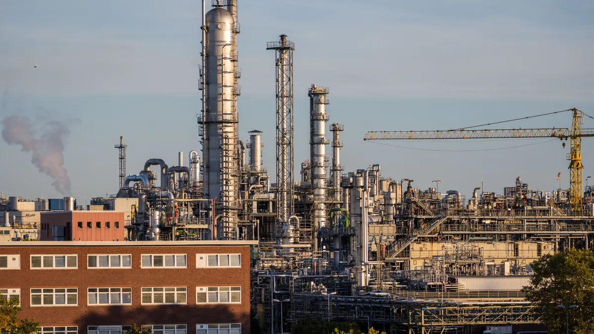 German company BASF operates one of its chemical plants in Ludwigshafen.