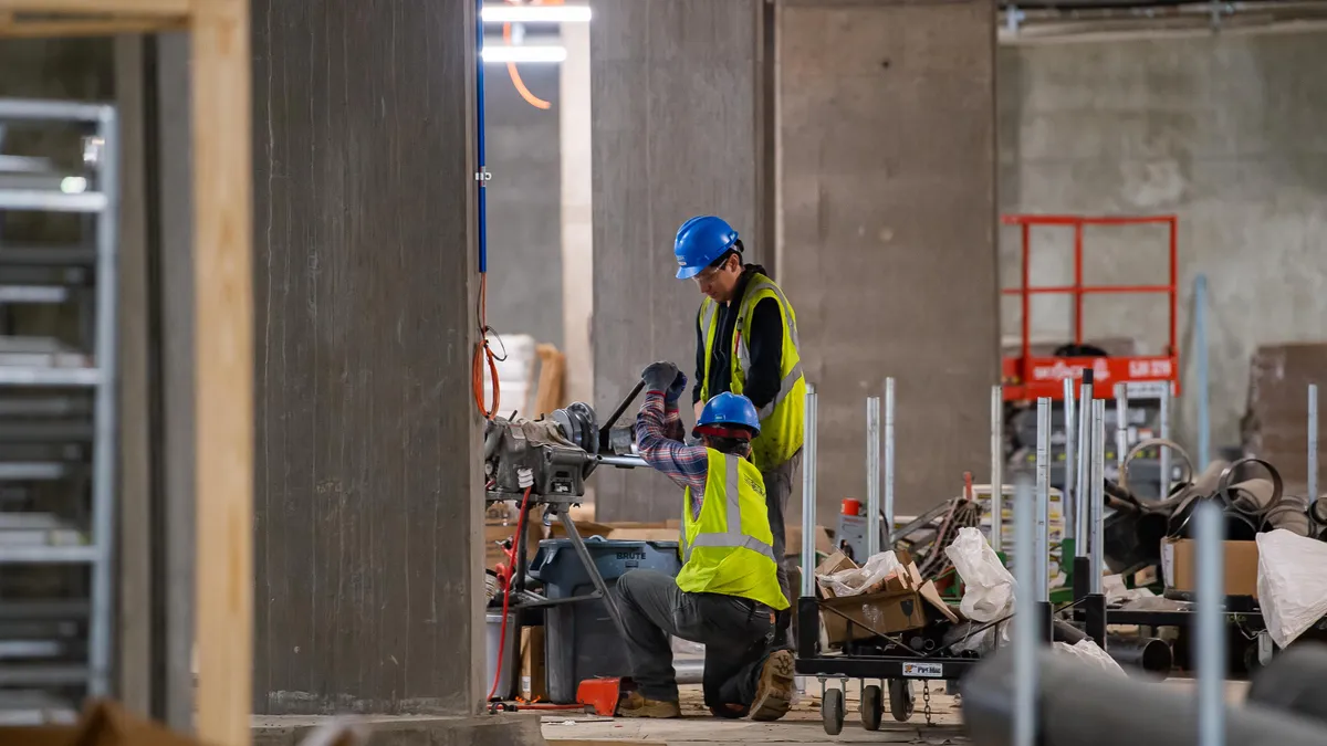 Two construction workers onsite