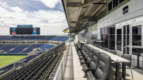 An interior view of a stadium.