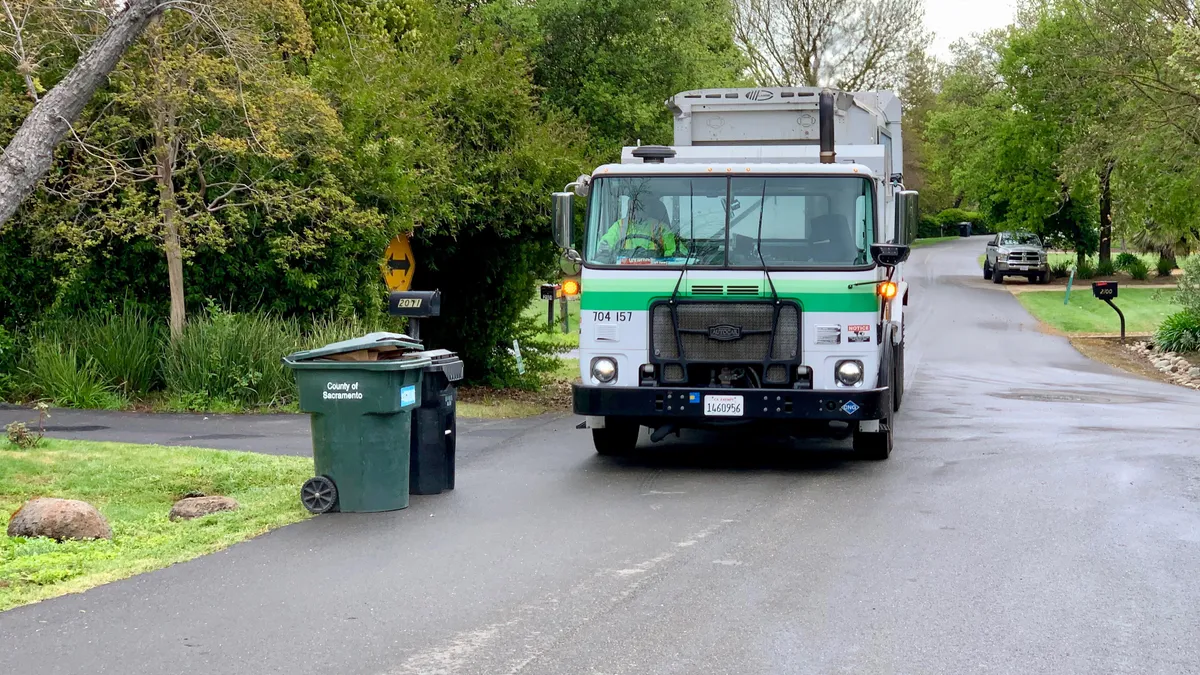 Collection truck in Sacramento County, California