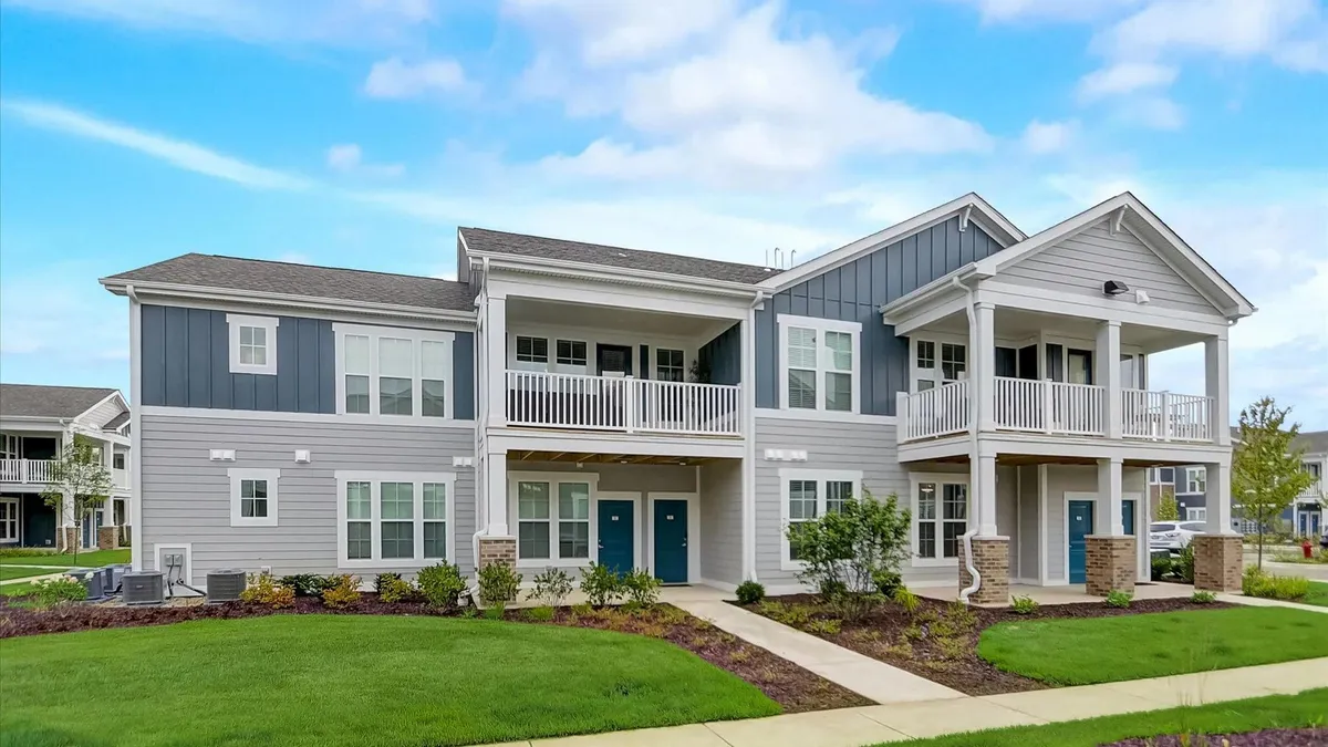 New two-story apartment complex.