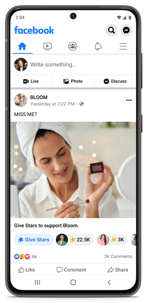 Facebook Stars in News Feed