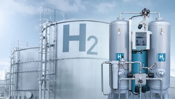 Machine for the production of hydrogen by electrolysis. Concept.