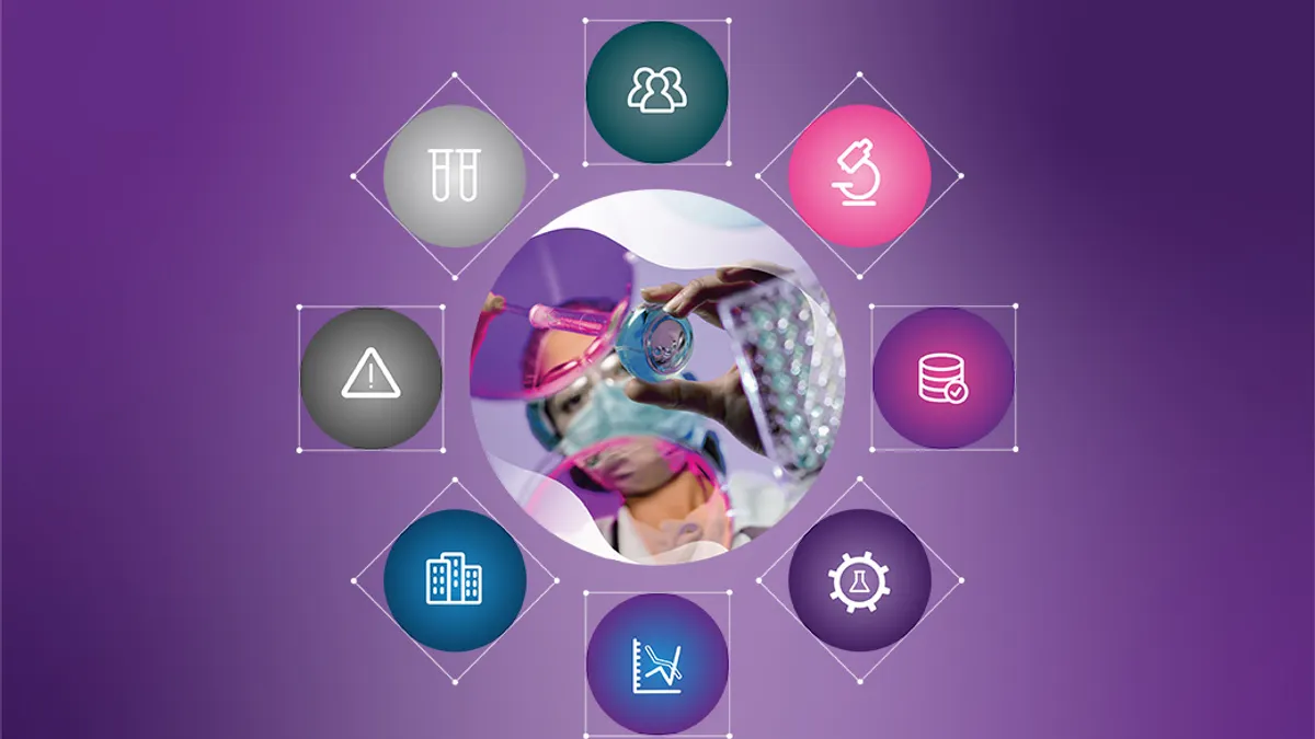 artwork symbolizing biotechnology and clinical trials
