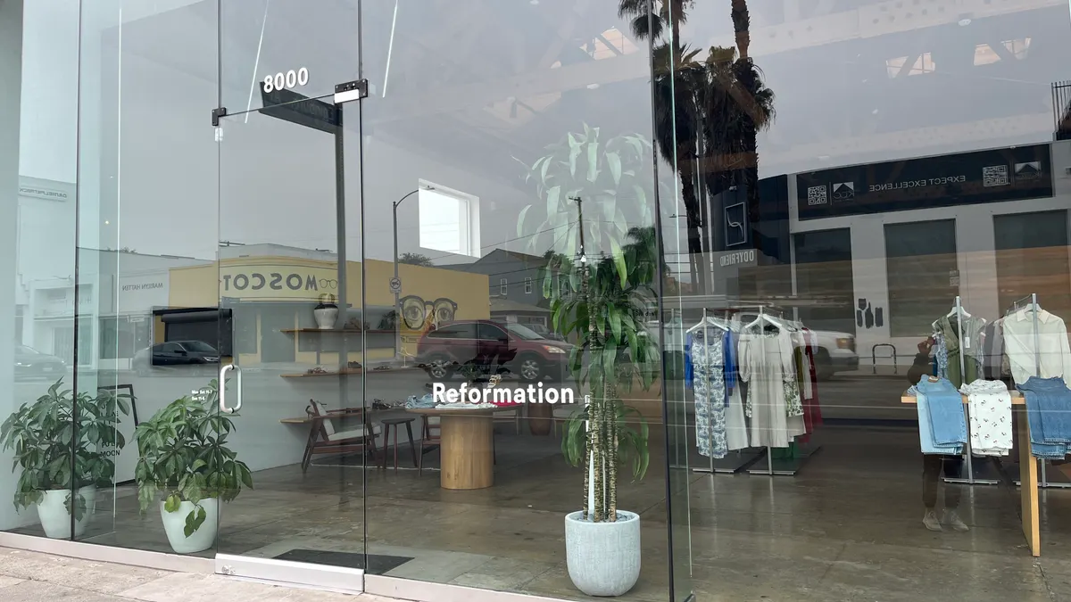 A Reformation storefront on Melrose Avenue in Los Angeles, California.