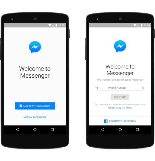 Messenger sign up