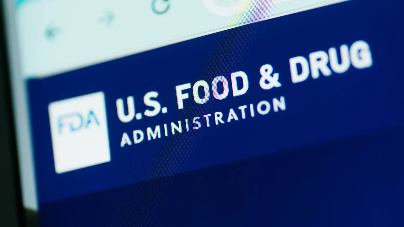 The logo of the Food and Drug Administration is seen in a close-up view of the agency's website.