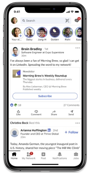 LinkedIn newsletter subscribe