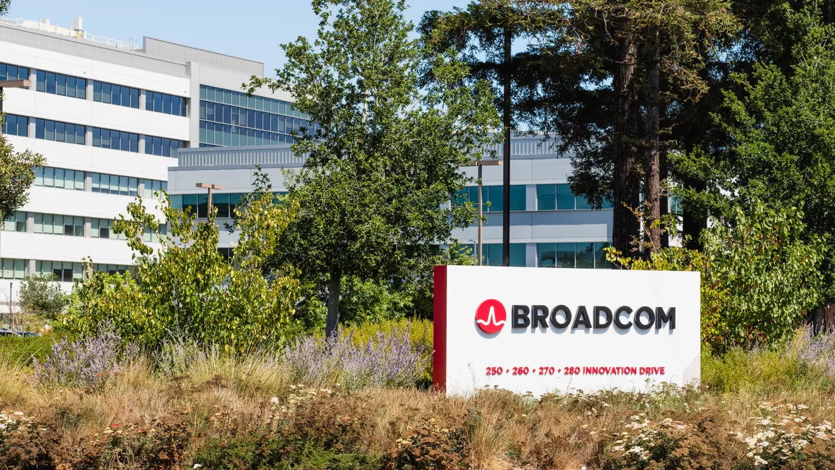 Broadcom's Silicon Valley headquarters in San Jose, California, in is pictured on Sept, 9, 2019.