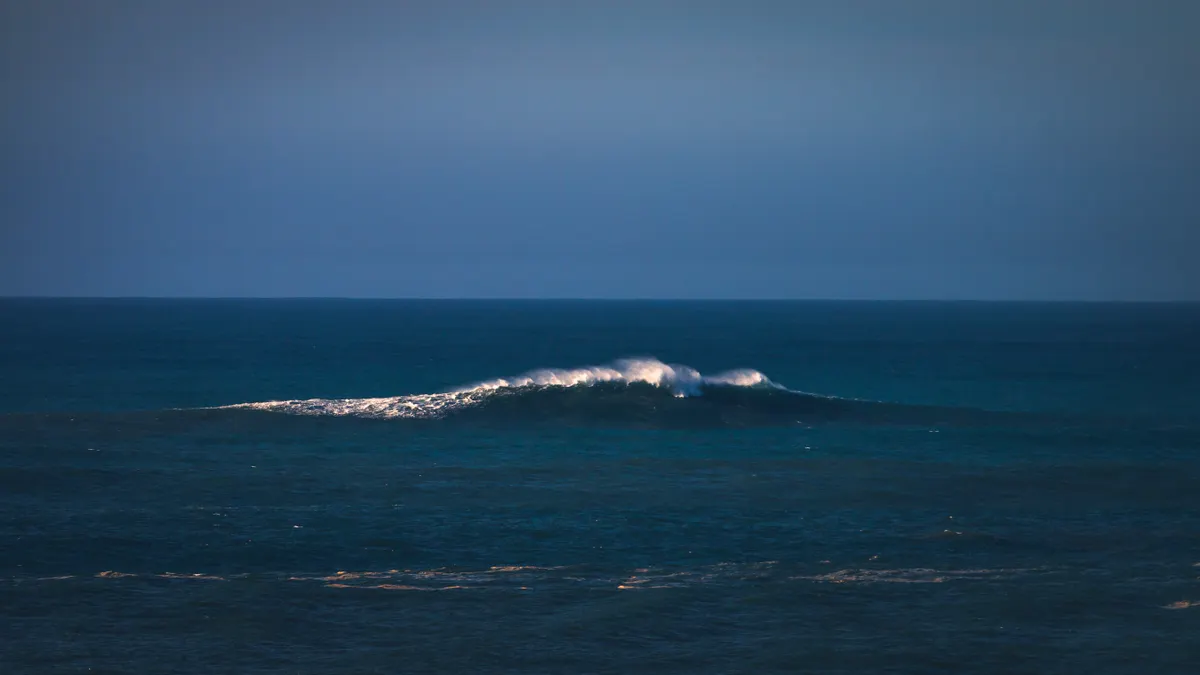 Picture of a Belharra wave in the ocean.