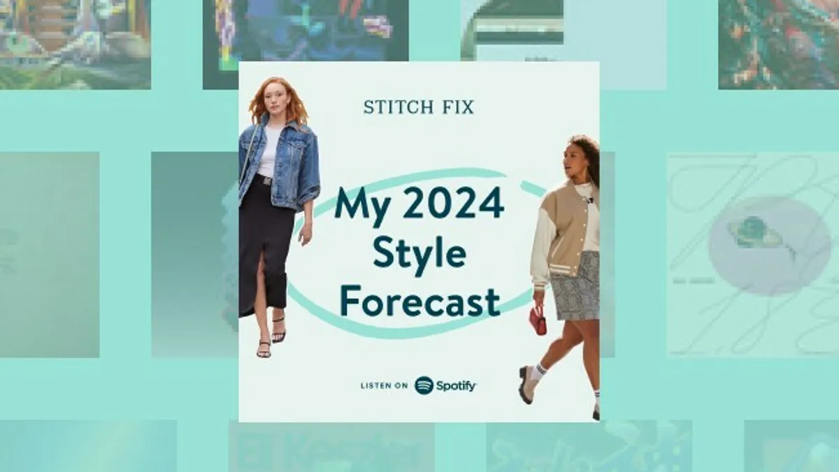 A Stitch Fix x Spotify brand image of a curated playlist