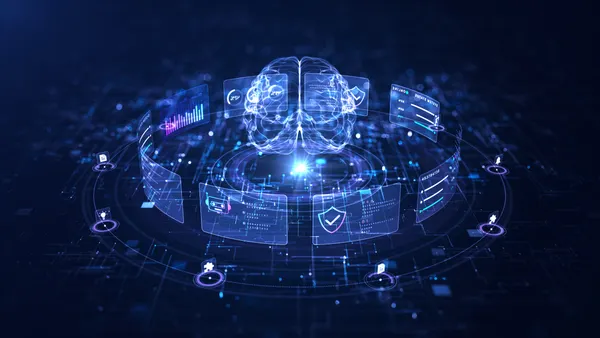 Agentic AI platform concept with autonomous intelligence, cognitive neural network, enterprise automation, intelligent decision making, analytics dashboard, and digital ecosystem, 3d rendering