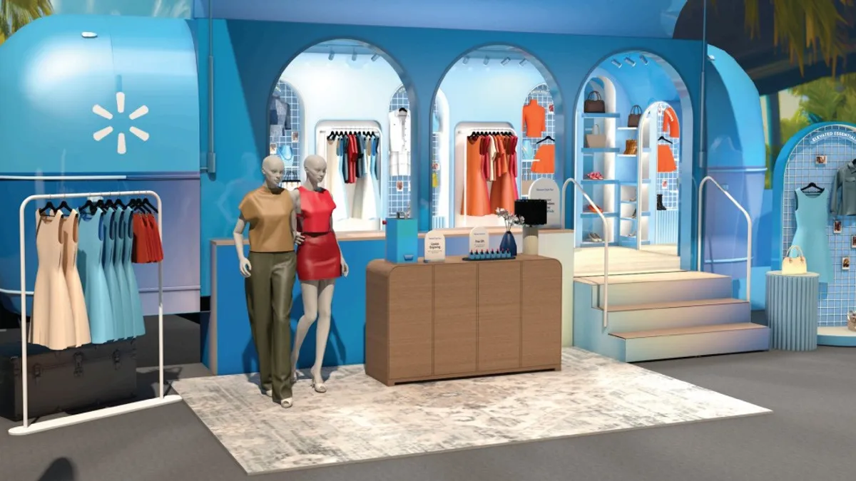 Rendering of a Walmart fashion kiosk.