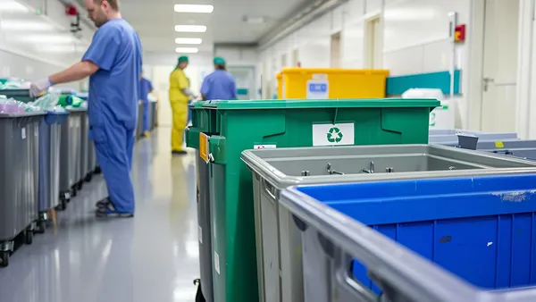 Scene at a hospital waste management