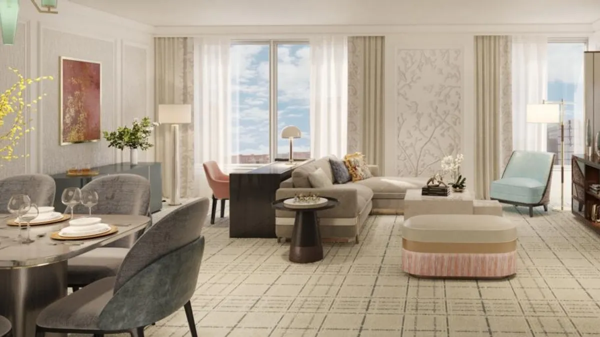 Rendering of Bellagio hotel suite