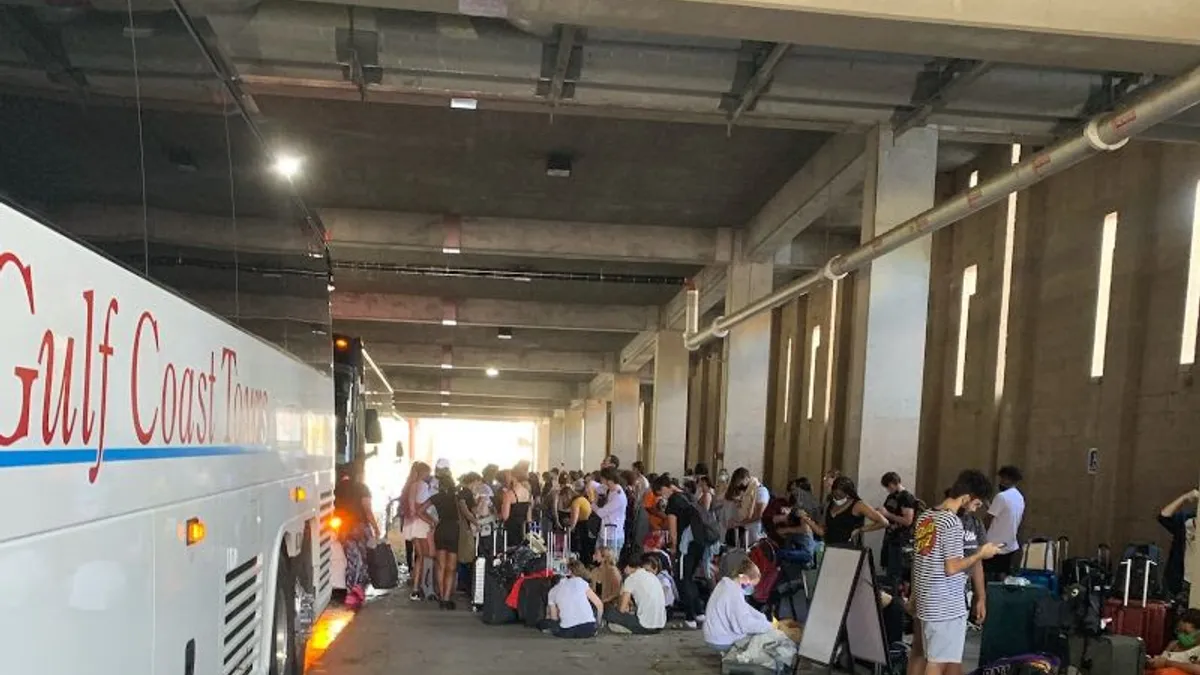 Loyola University New Orleans shuttled students to evacuation and transportation points after Hurricane Ida.