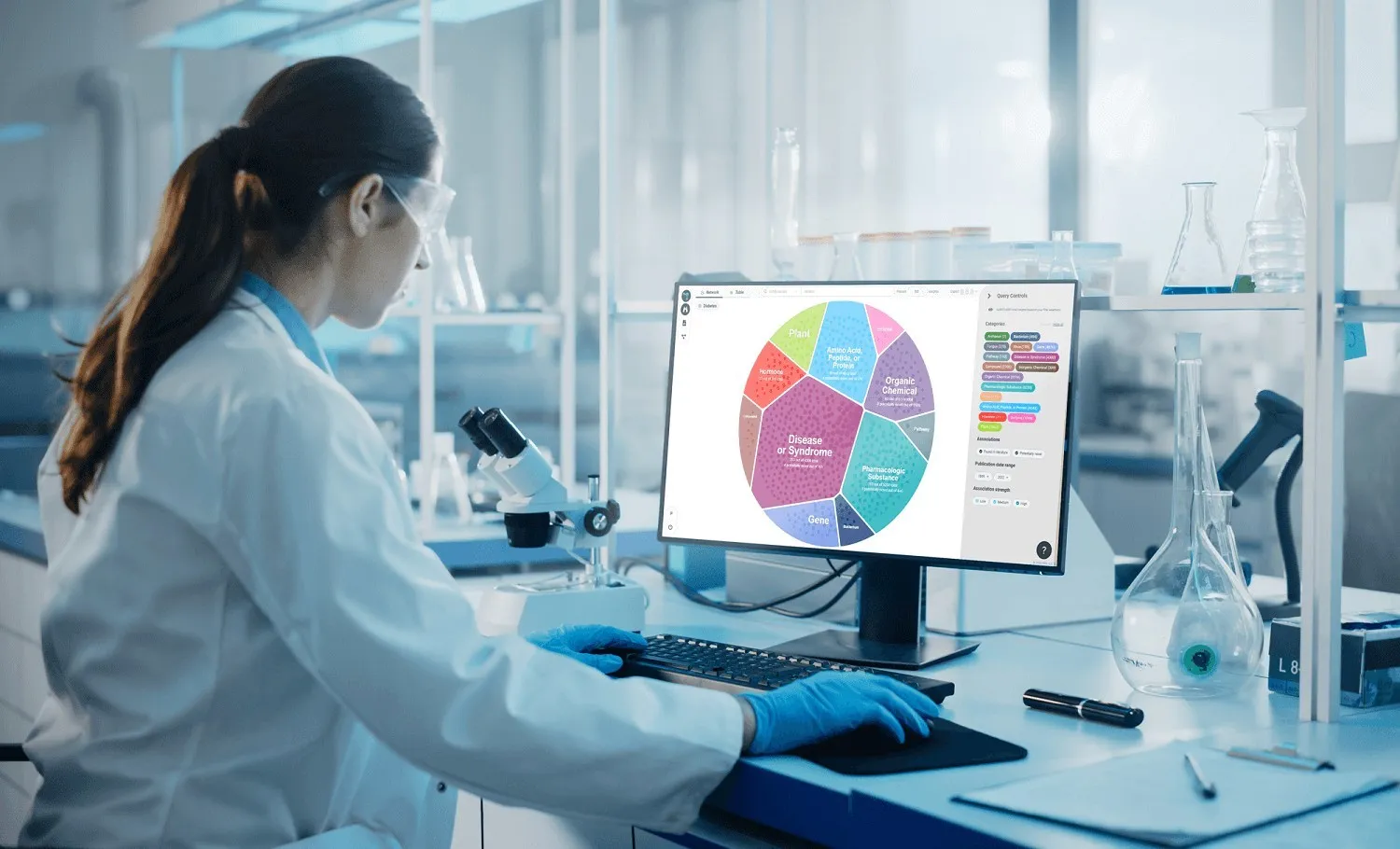 A scientist uses PIPA's LEAP system to get information about functional ingredients.