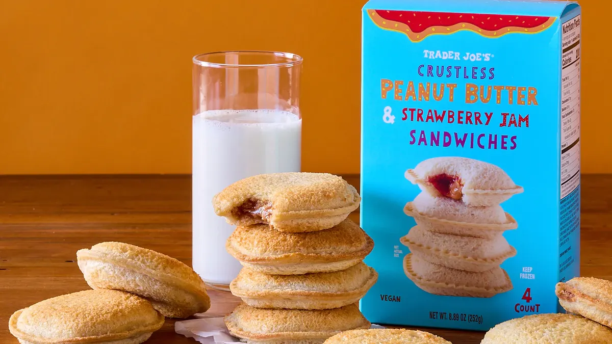 Trader Joe's Crustless Peanut Butter Strawberry Jam Sandwiches