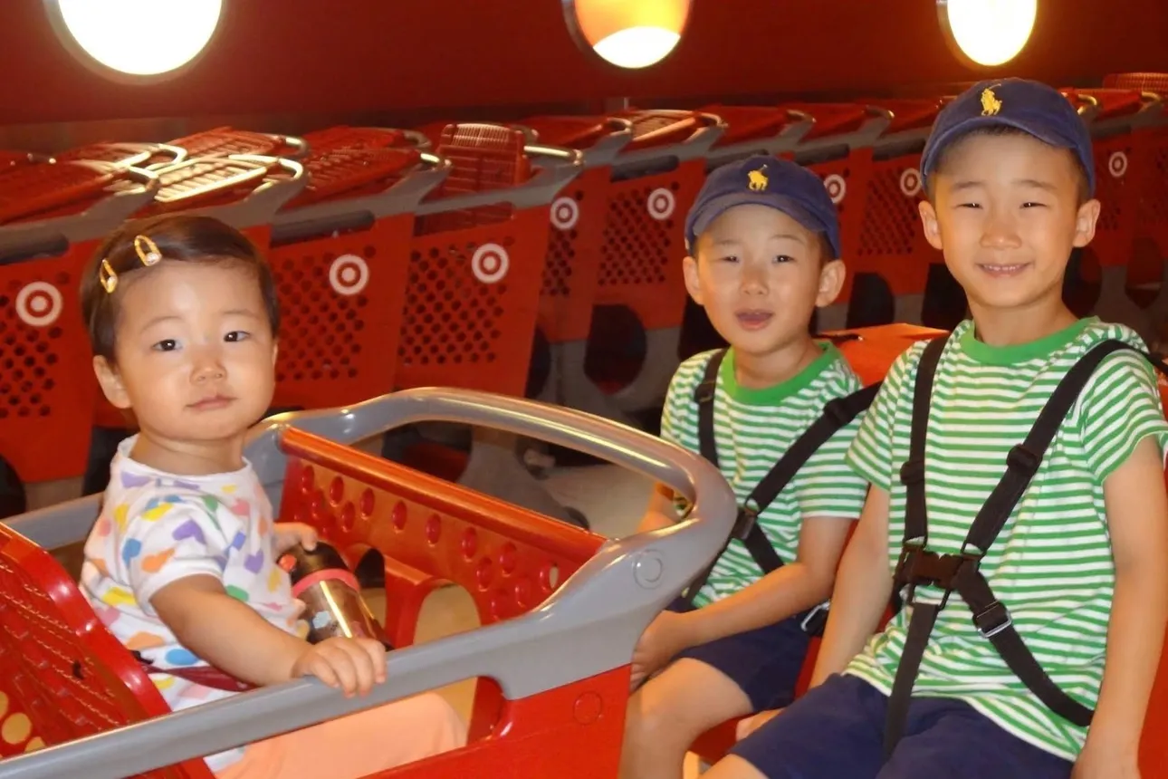 The Lee family  in 2013 at a Target in White Plains, NY.