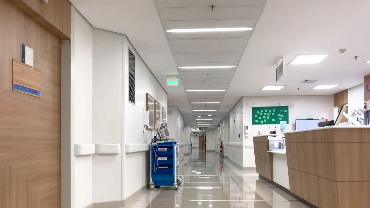 Empty corridor hospital