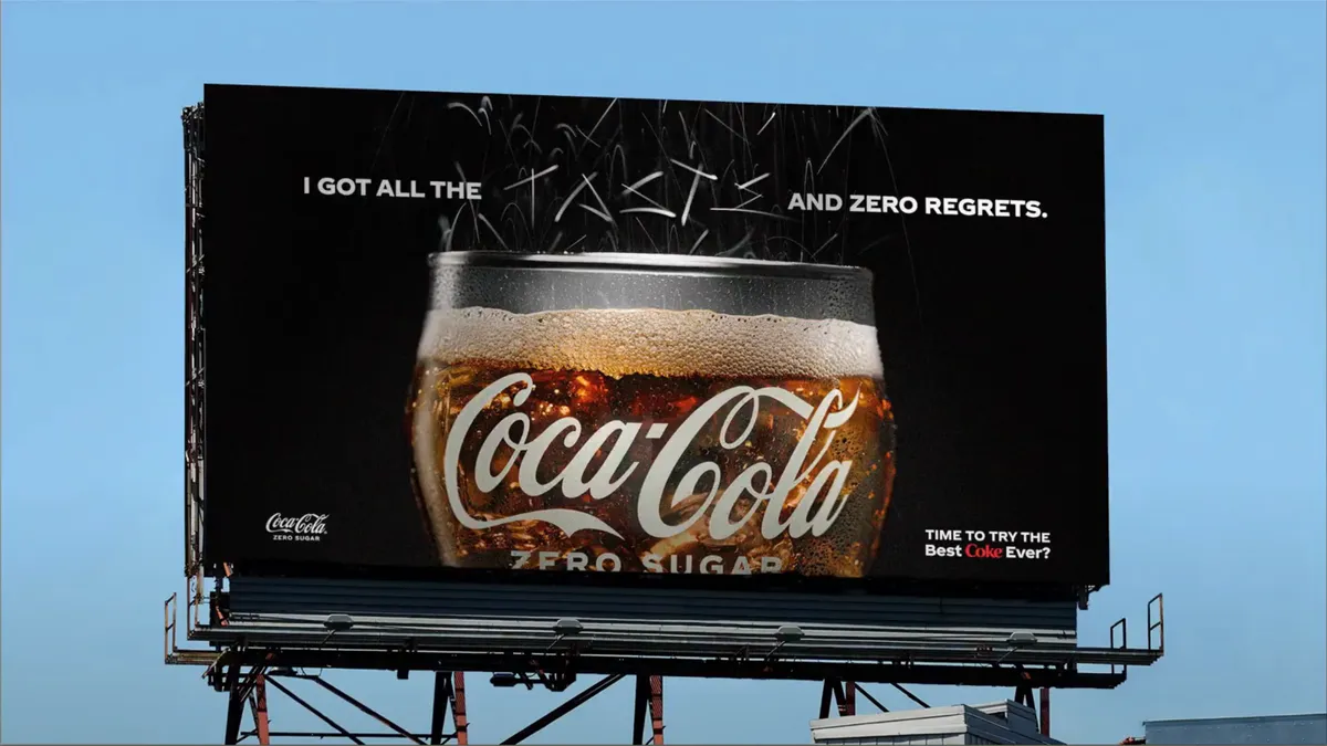 A Coke Zero billboard