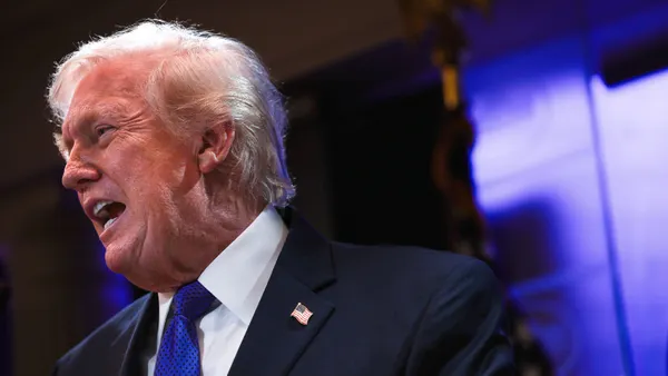 President Donald Trump addresses reporters during a press conference at the White House on Feb. 20,2026, in Washington, D.C.