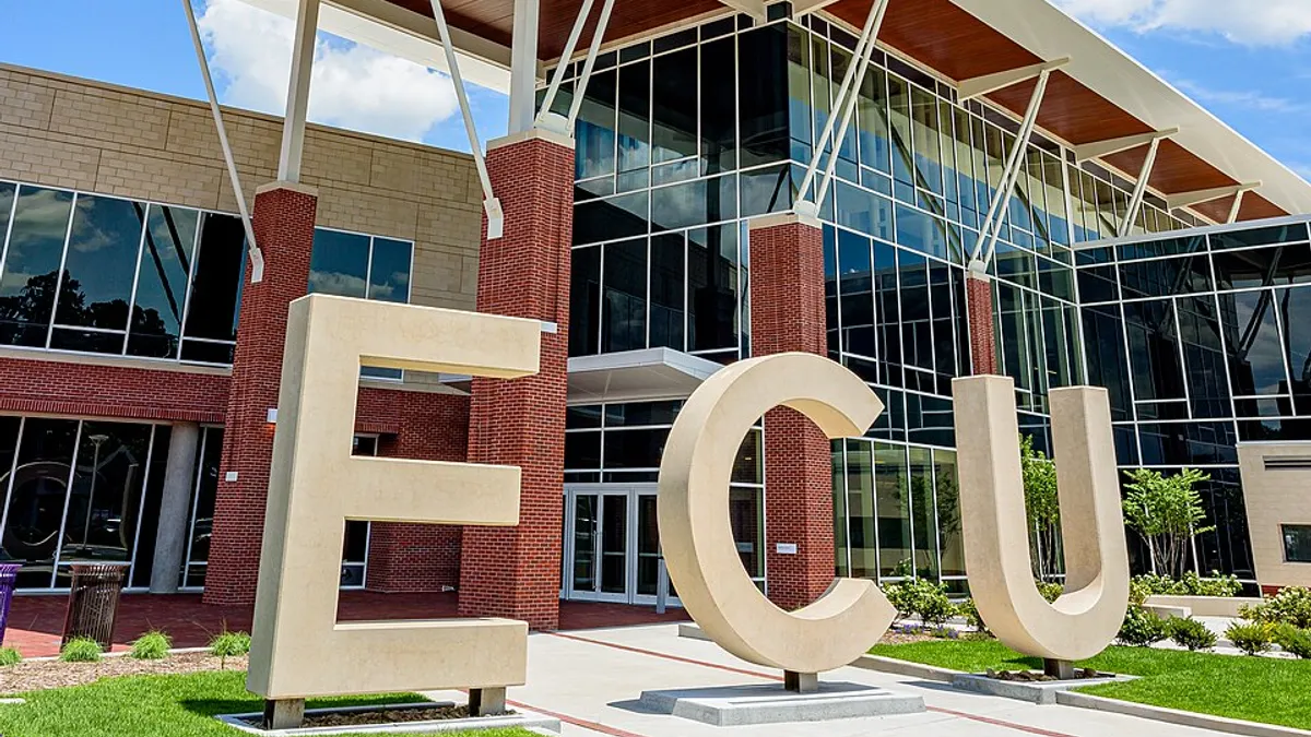 ECU sign on campus