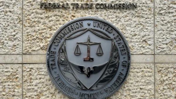 The Federal Trade Commission emblem on the Constitution Center in Washington, D.C.