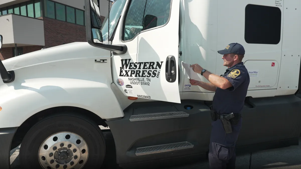 Virgina State Police conduct e-Inspection at weigh station along I-81 (Western Express)