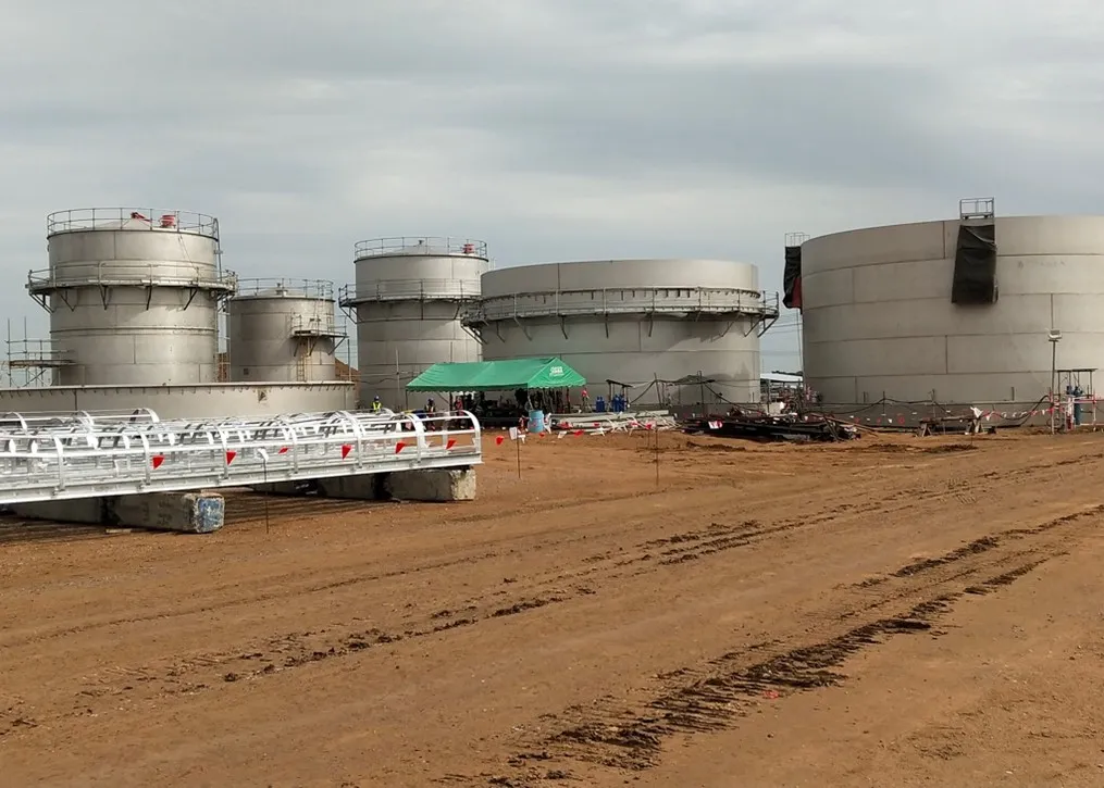 Industrial buildings in Thailand under construction