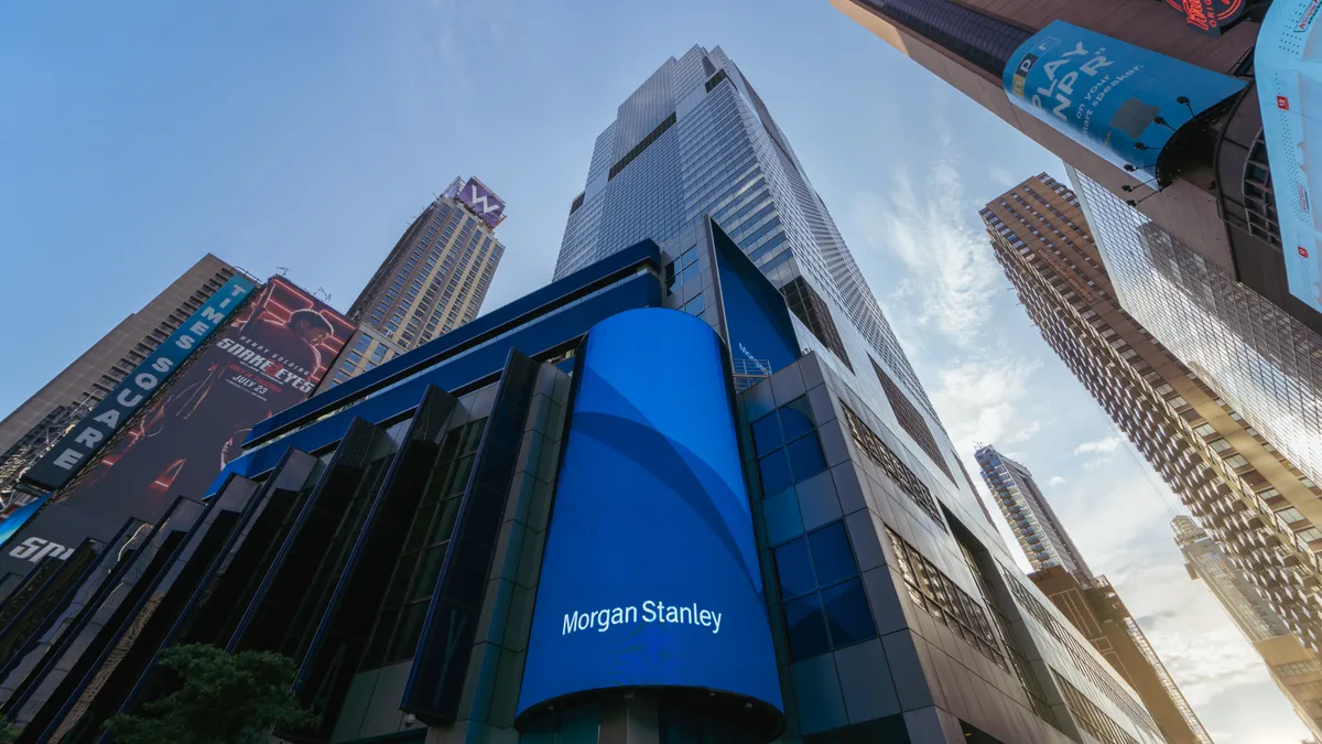 A view of the exterior of the Morgan Stanley headquarters.