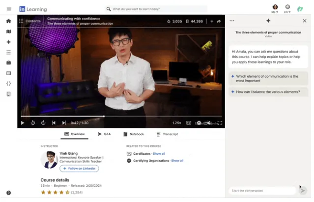 LinkedIn Learning AI Assistance
