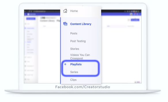 Facebook video playlist creation in Creator Studio