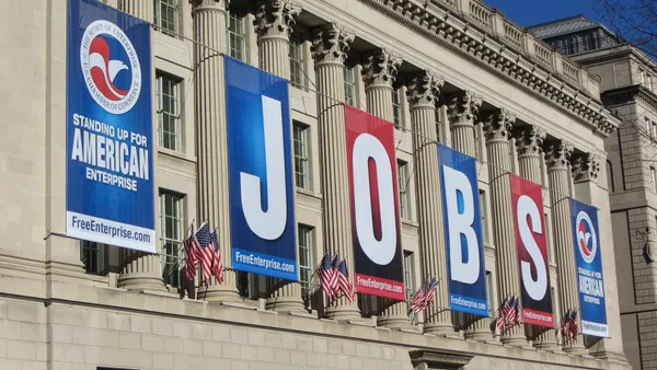 Jobs banners at US Chamber of Commerce