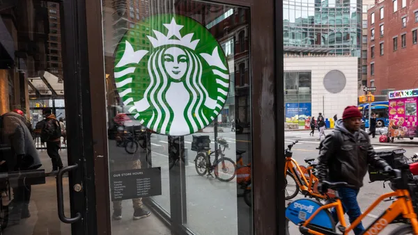 A Starbucks store stands in Manhattan on January 30, 2024 in New York City.